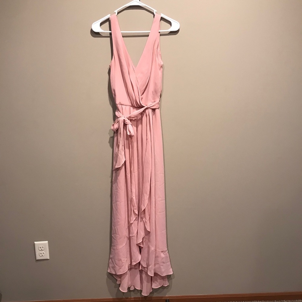 Light pink David’s bridal maxi dress
